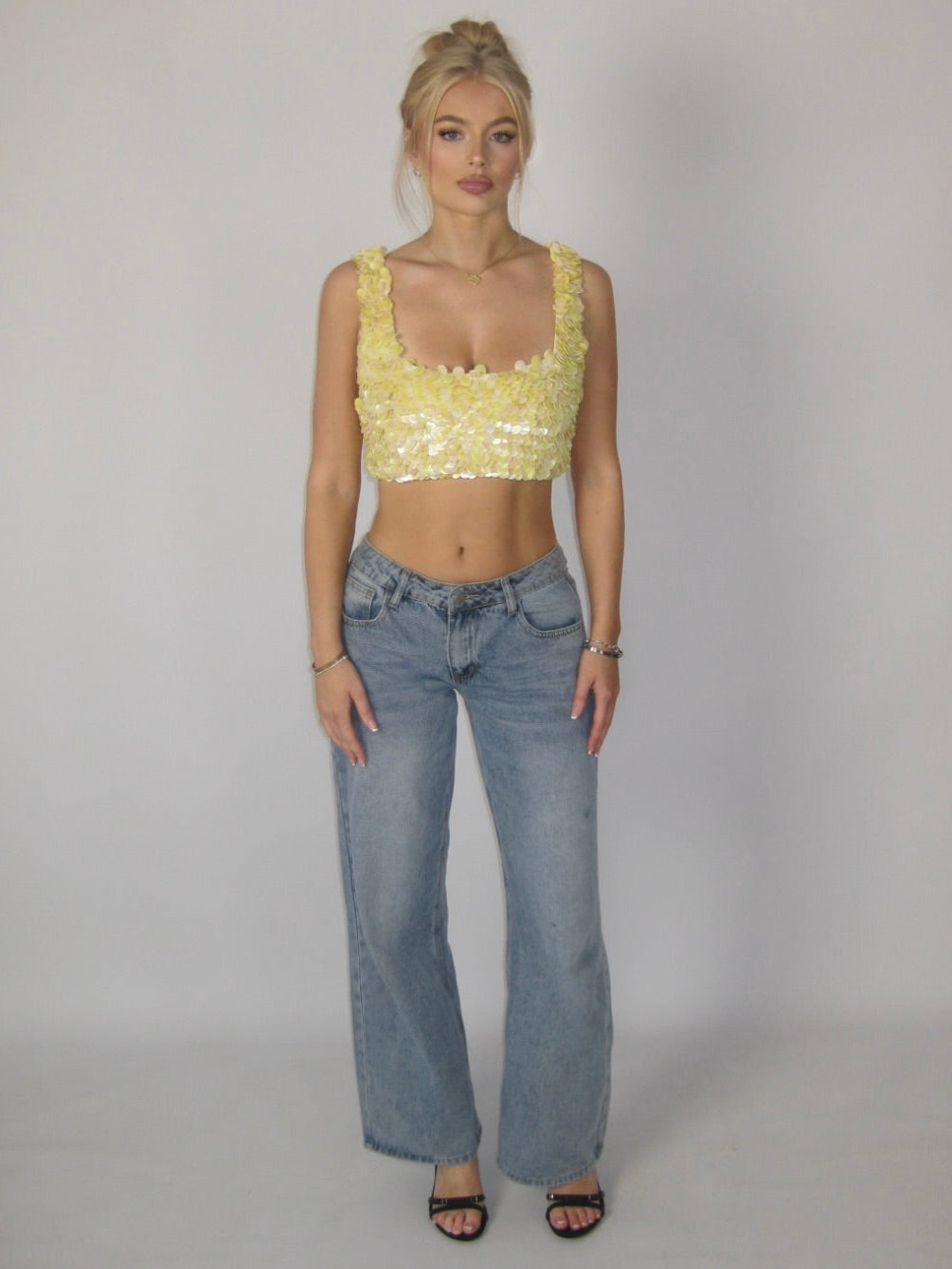LAYLA CROP TOP | YELLOW & CREAM