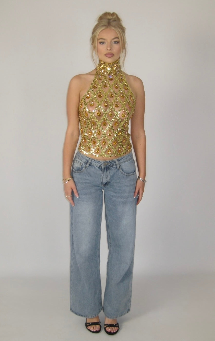 TALLULAH HALTERNECK | GOLD