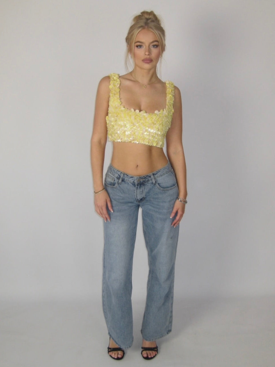 LAYLA CROP TOP | YELLOW & CREAM
