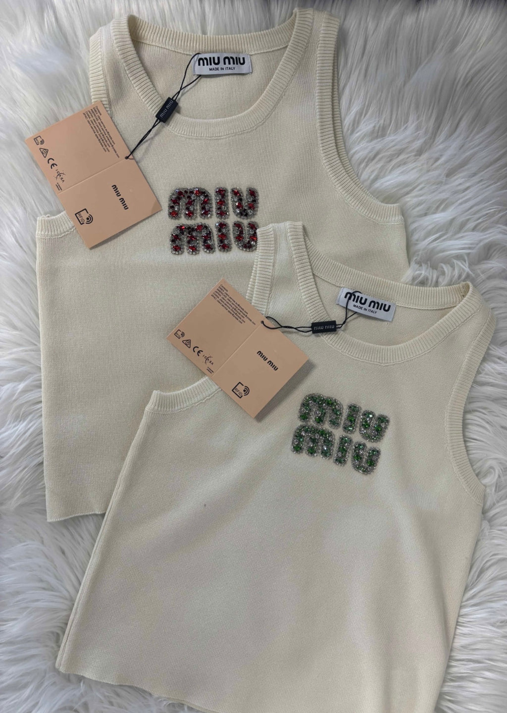 LULU TANK TOP | CREAM & GREEN