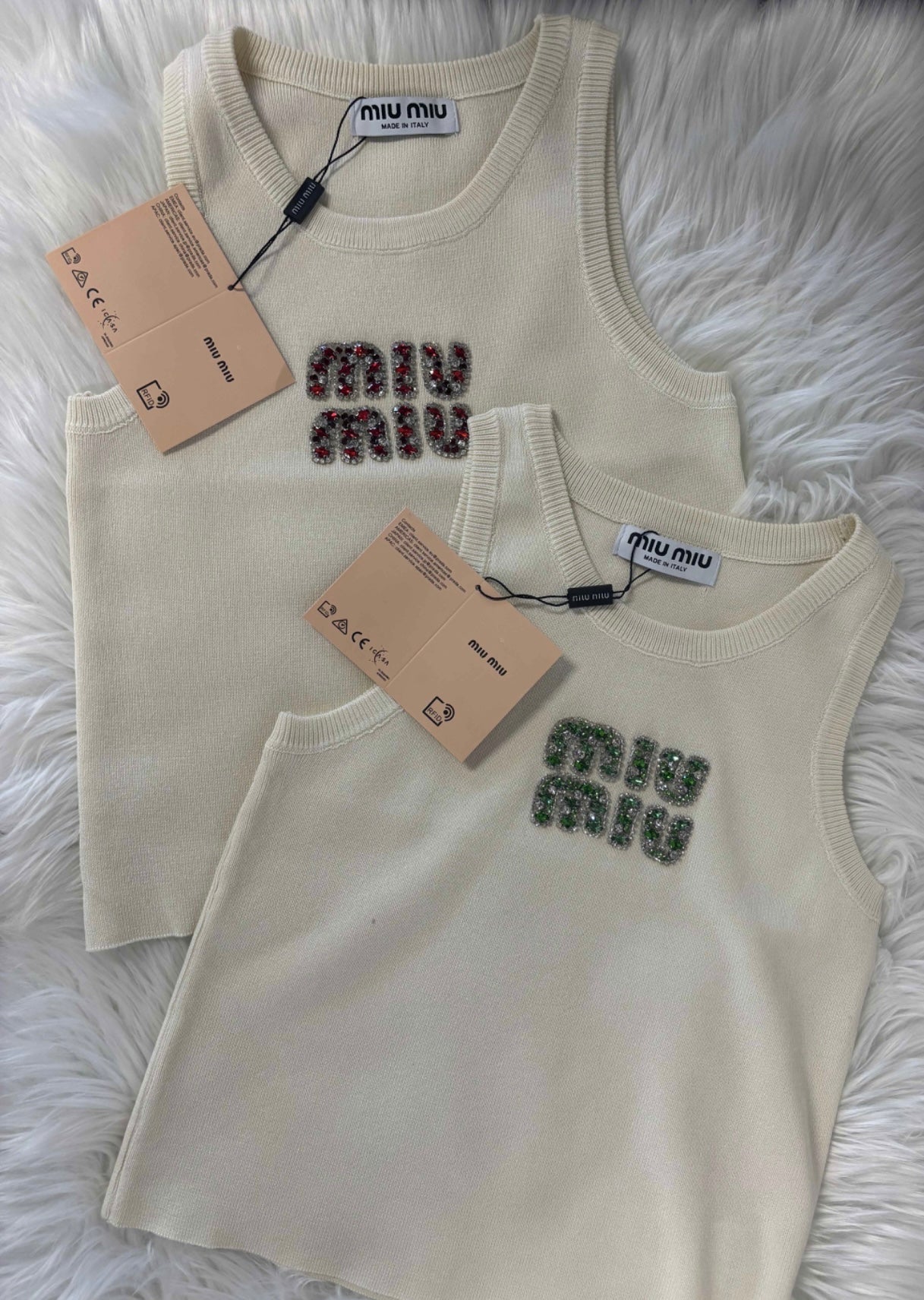 LULU TANK TOP | CREAM & GREEN