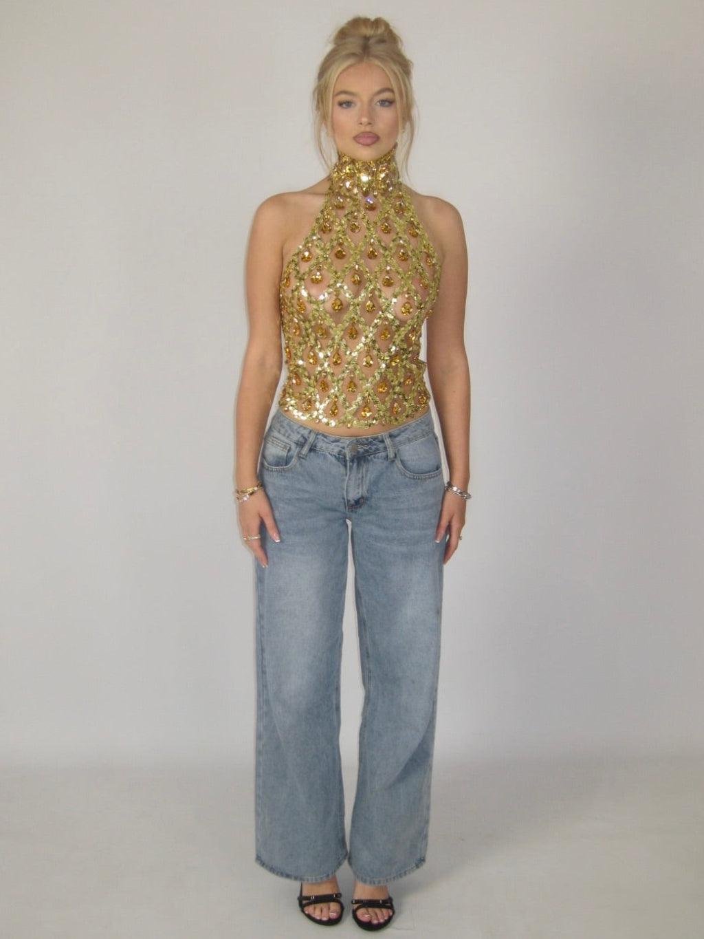 TALLULAH HALTERNECK | GOLD