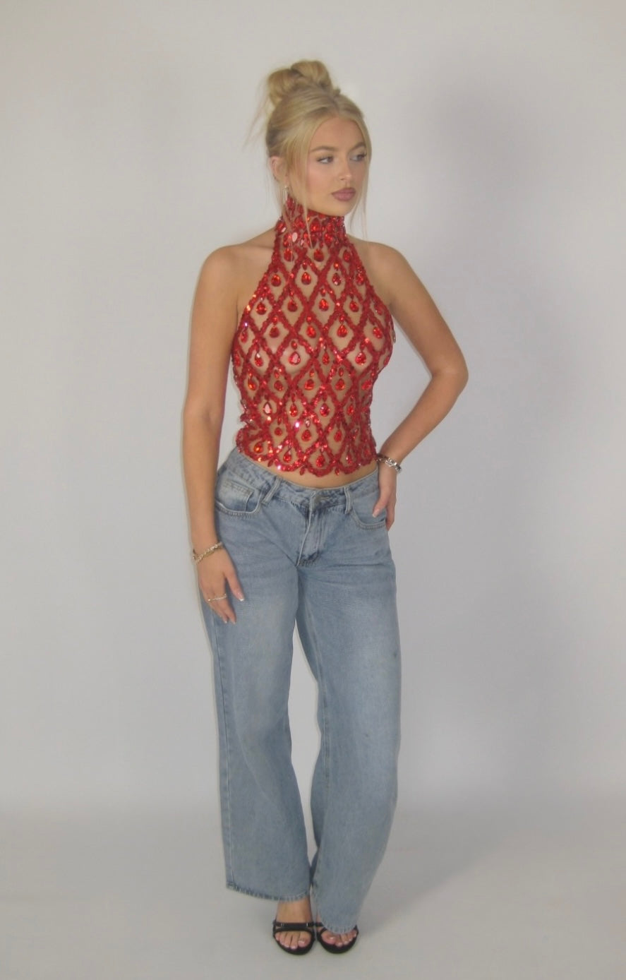 TALLULAH HALTERNECK | RED