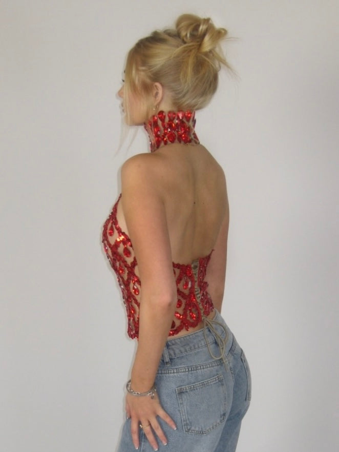 TALLULAH HALTERNECK | RED