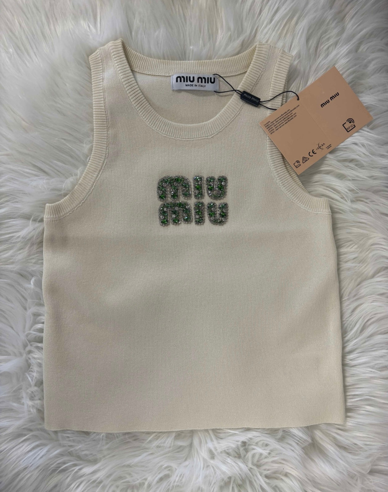 LULU TANK TOP | CREAM & GREEN