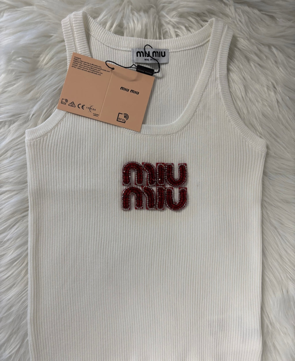 LULU TANK TOP | WHITE & RED