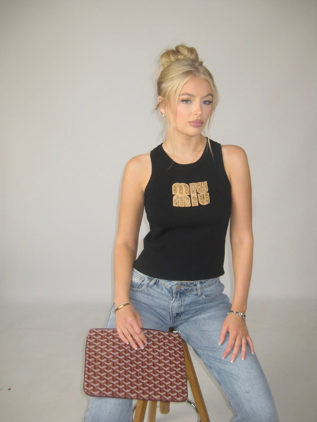 LULU TANK TOP | BLACK & GOLD
