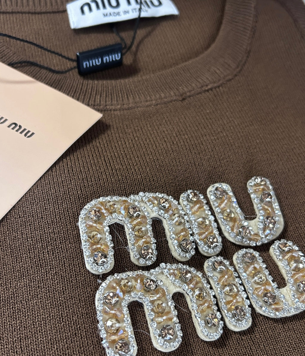 LULU TANK TOP | BROWN & GOLD